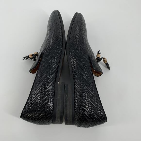 Meijiana Embossed Tasseled Dress Loafers Size 12 Mens Black Slip On Shoes main image 8